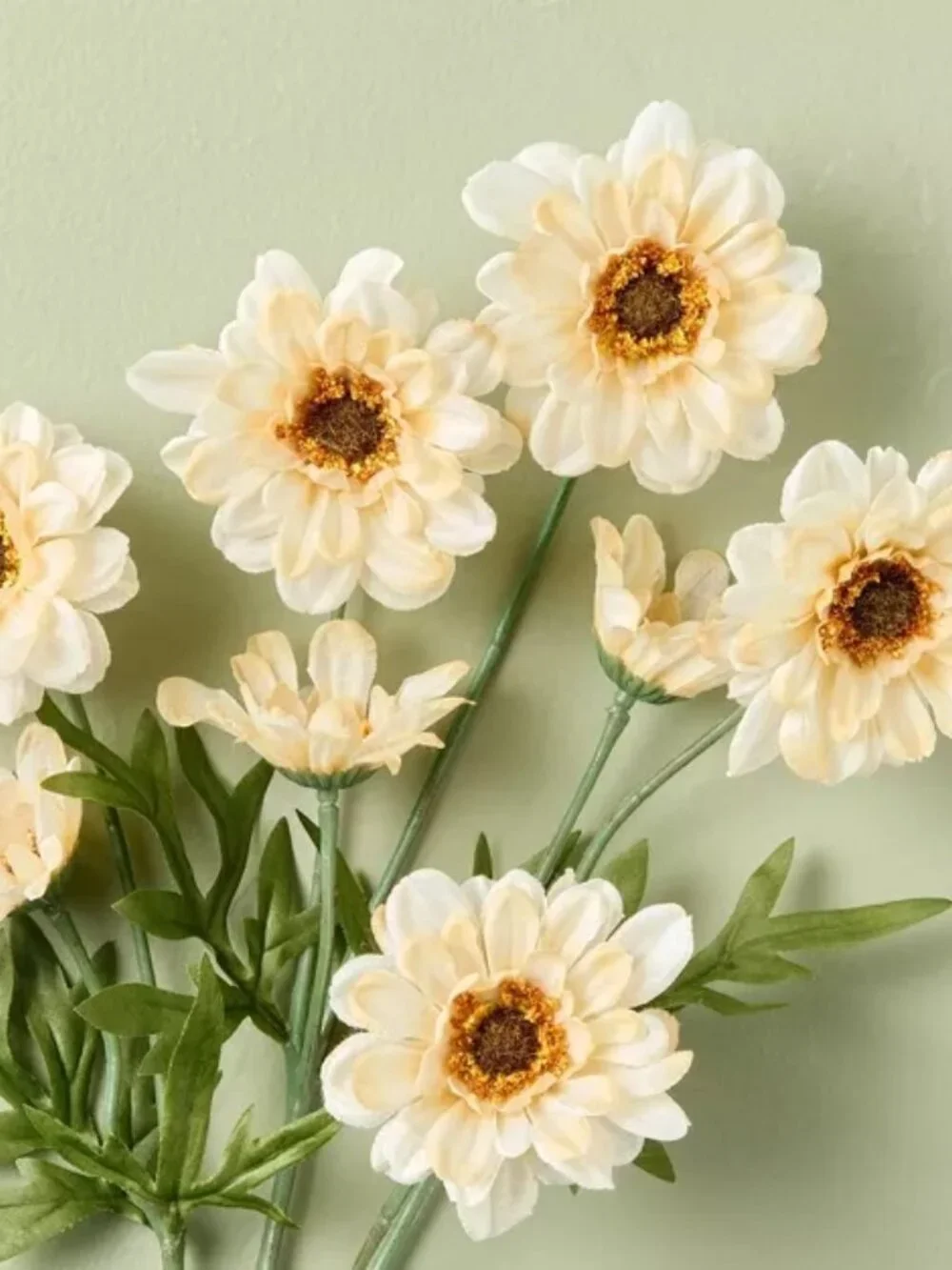 2pc Faux Cream Daisy Flower Stem 25